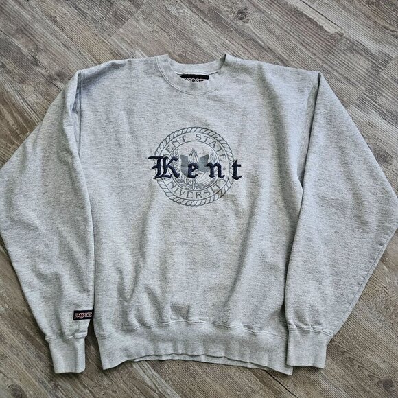 JanSport Kent State University Gray Sweatshirt Size M Vintage Crew Sweatshirt - Picture 2 of 16